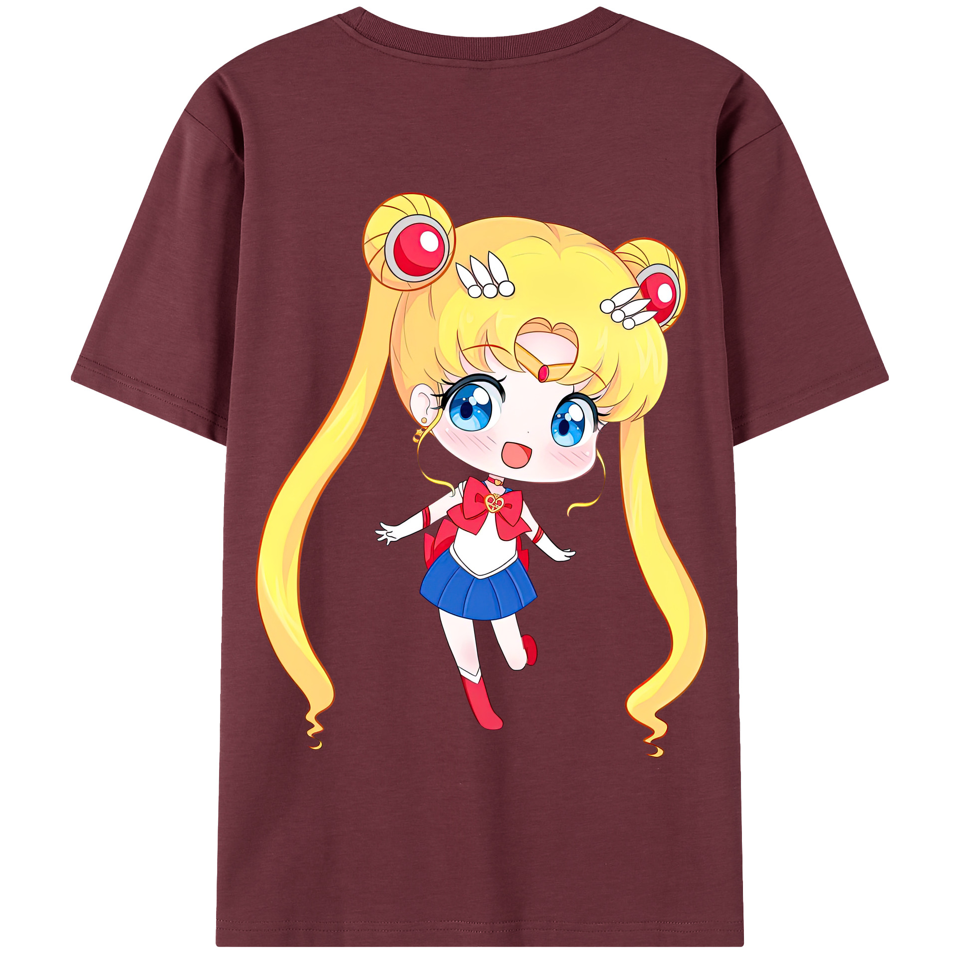 （画像用） 美少女戦士セーラームーン 月野 うさぎ つきの うさぎ Sailor Moon Tsukino Usagi 綿100％半袖Tシャツ（背面プリント）